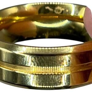 Men's Greenpod Stainless Steel‎ Polished Gold Wedding Band, Size 12 35G Ring